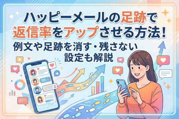 ハッピーメールの足跡で返信率をアップさせる方法！例文や足跡を消す・残さない設定も解説