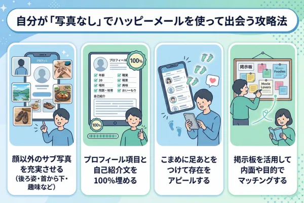 自分が「写真なし」でハッピーメールを使って出会う攻略法