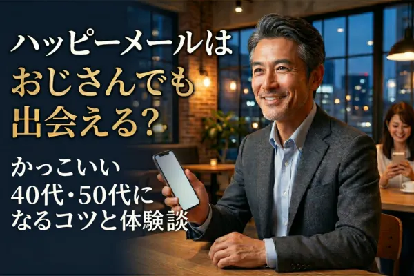 ハッピーメールはおじさんでも出会える？かっこいい40代・50代になるコツと体験談