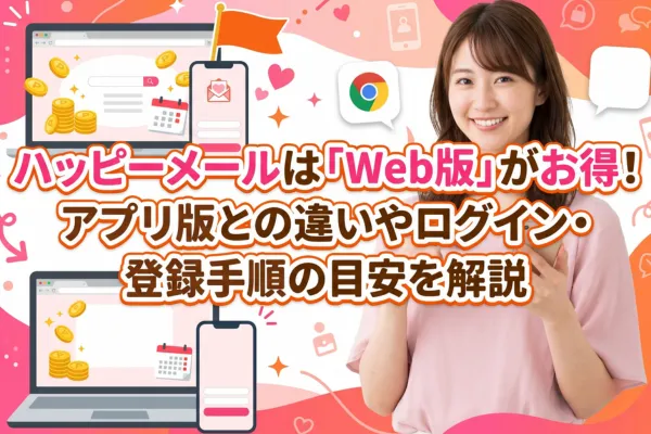 ハッピーメールは「Web版」がお得！アプリ版との違いやログイン・登録手順の目安を解説