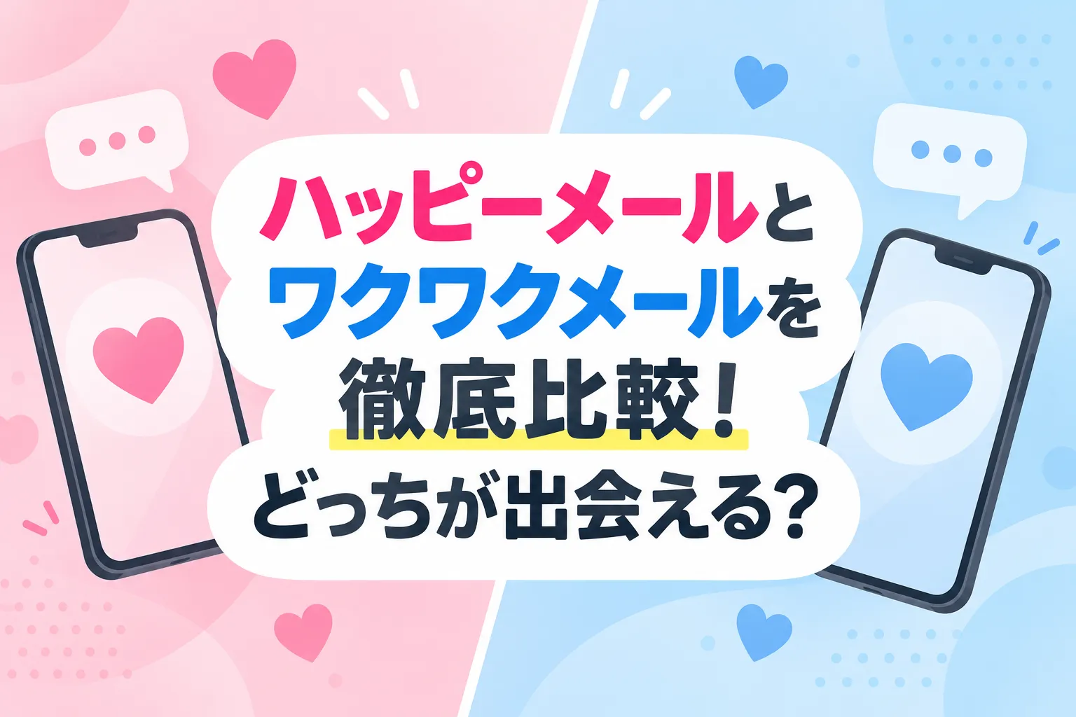 ハッピーメールとワクワクメールを徹底比較！どっちが出会える？
