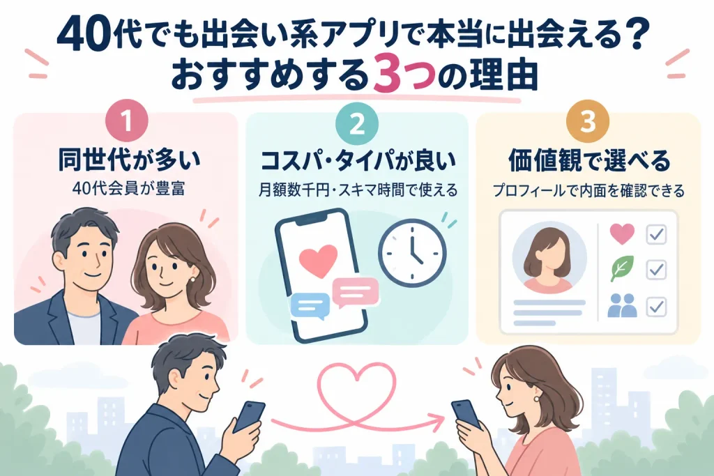 40代でも出会い系アプリで本当に出会える？おすすめする3つの理由