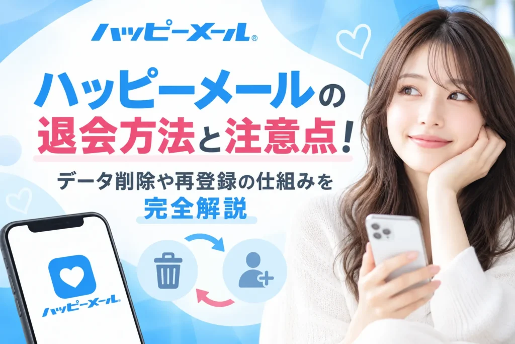ハッピーメールの退会方法と注意点!データ削除や再登録の仕組みを完全解説