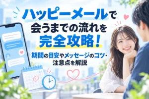 ハッピーメールで会うまでの流れを完全攻略！期間の目安やメッセージのコツ・注意点を解説